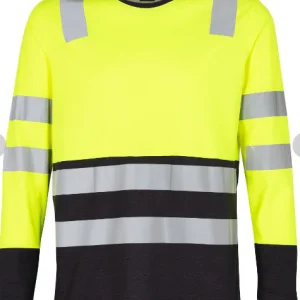 Polera Texora Dry Fit Manga Larga Con Reflectante Amarillo Fluor