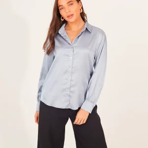 Camisa Satin Grey