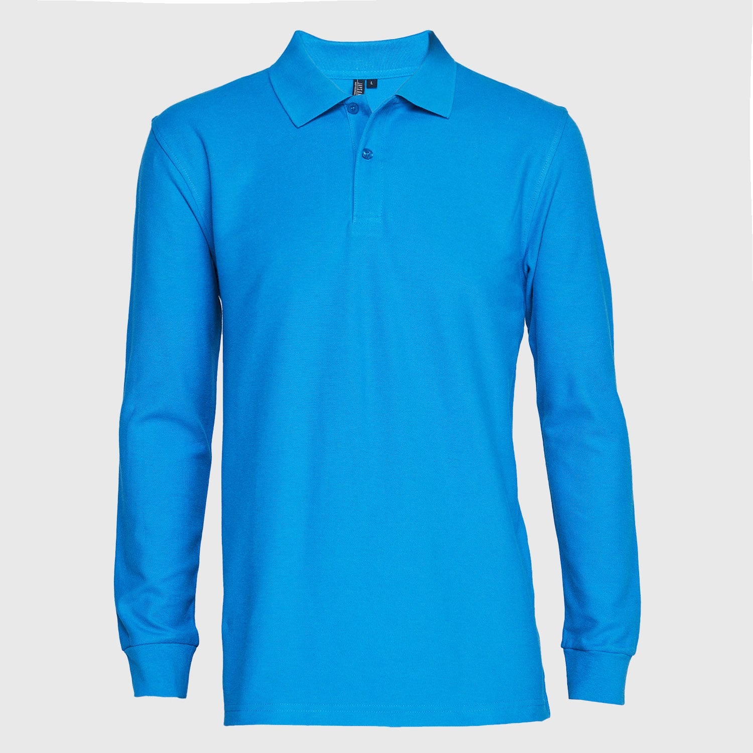 Polera Jayson Pique Manga Larga 80/20 Azul Rey