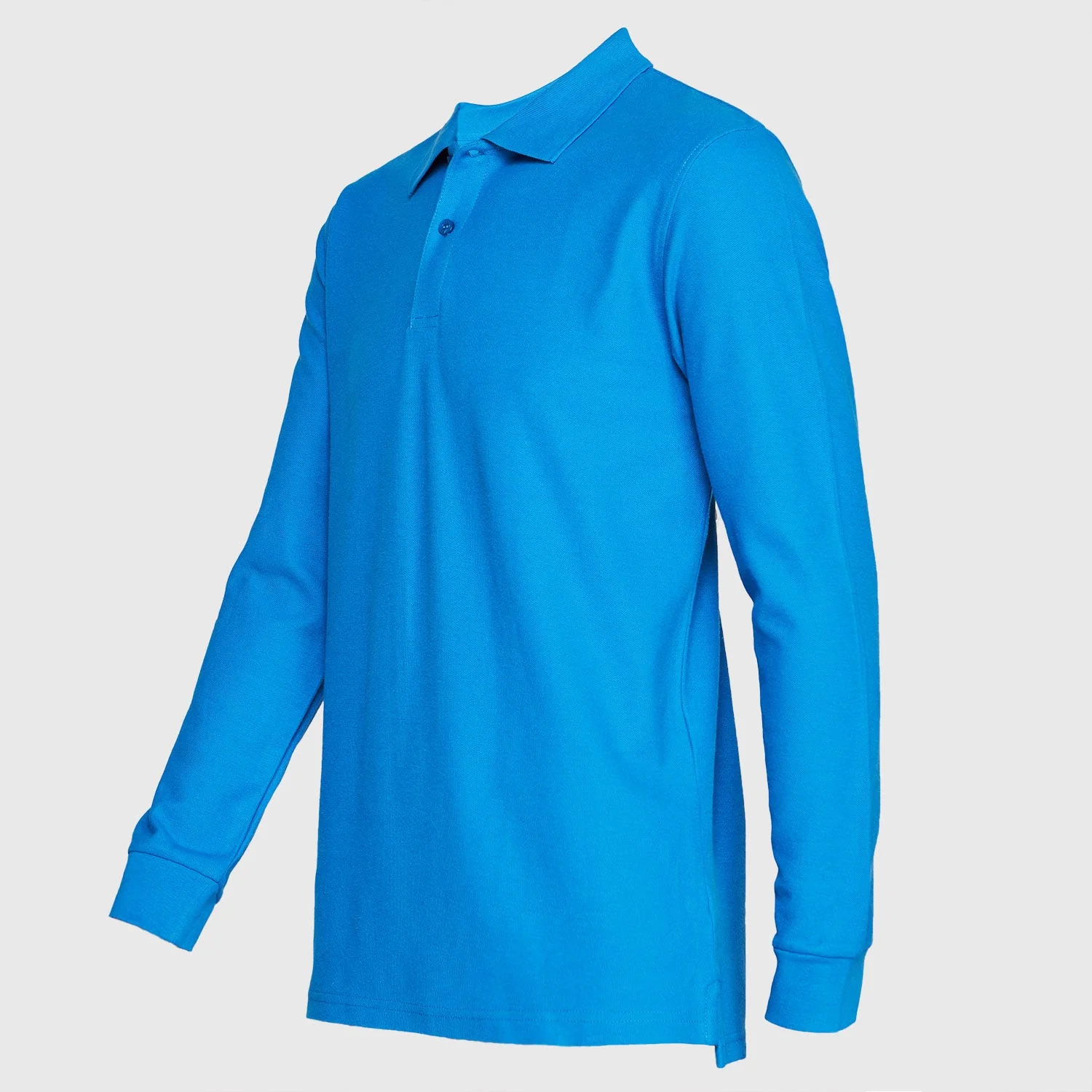 Polera Jayson Pique Manga Larga 80/20 Azul Rey - Imagen 3
