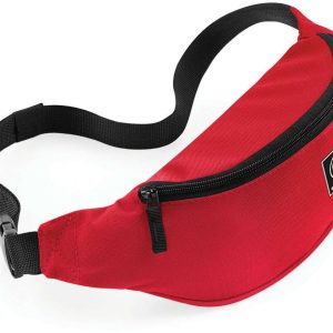Riñonera roja con parche